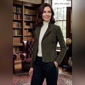 🫒 Mark New York Olive Moto Jacket — Size Large 🫒